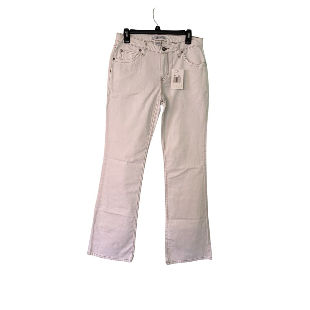 Cabi Jeans Womens 6 White Ivory Mid Rise Bootcut Western Modern 29x33